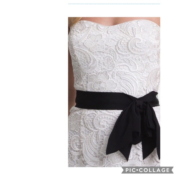 Adrianna-Papell lace strapless long white Gown - Picture 4 of 4